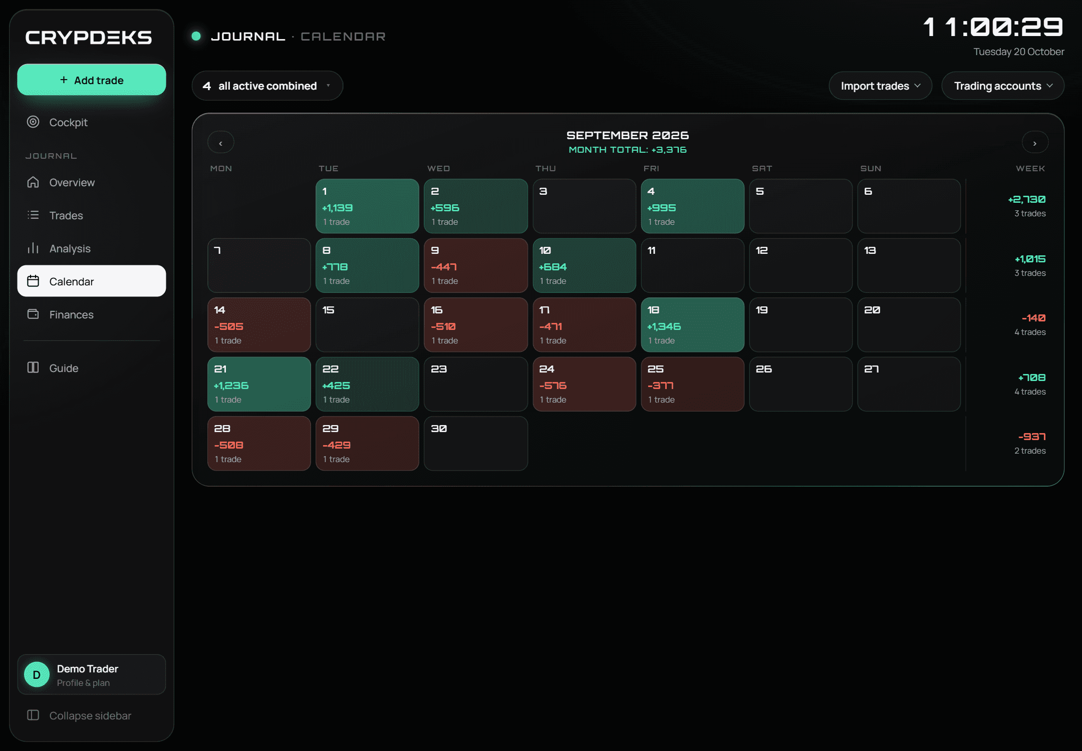 Journal: calendar
