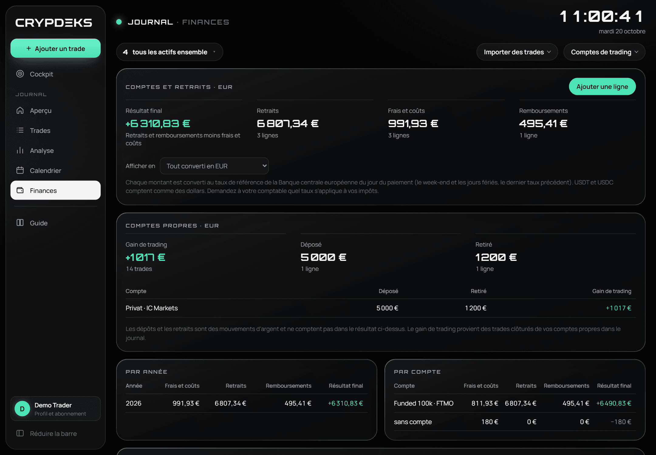 Comptes et retraits